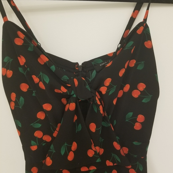 Romeo + Juliet Couture black cherry print jumpsuit - Picture 4 of 5